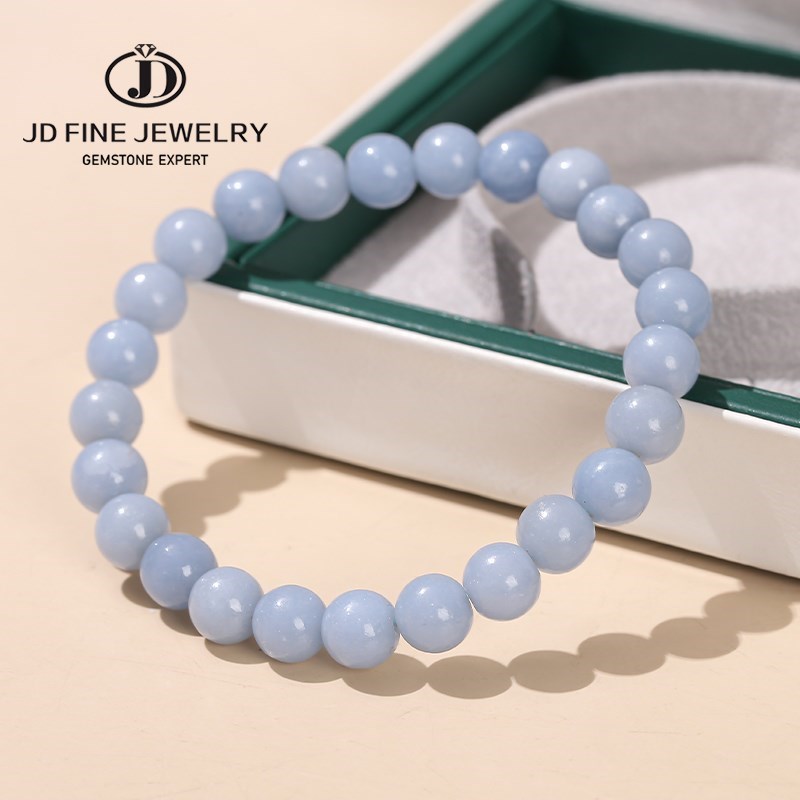 Yoga Fitness Tracker - Jand-女性のためのブルーのエンジェルブレスレット,天然石のジュエリー,ファッショナブルな6 8 10mmビーズ,伸縮性のあるロマンチックなクリスタルブレスレット,ヨガジュエリー