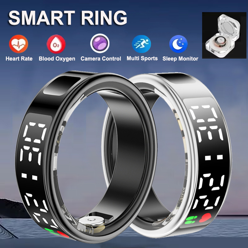 Gymnastics Rings - スマートリング心拍数血中酸素健康と睡眠モニター5ATM防水マルチスポーツモードフィットネスリングAndroid iOS用