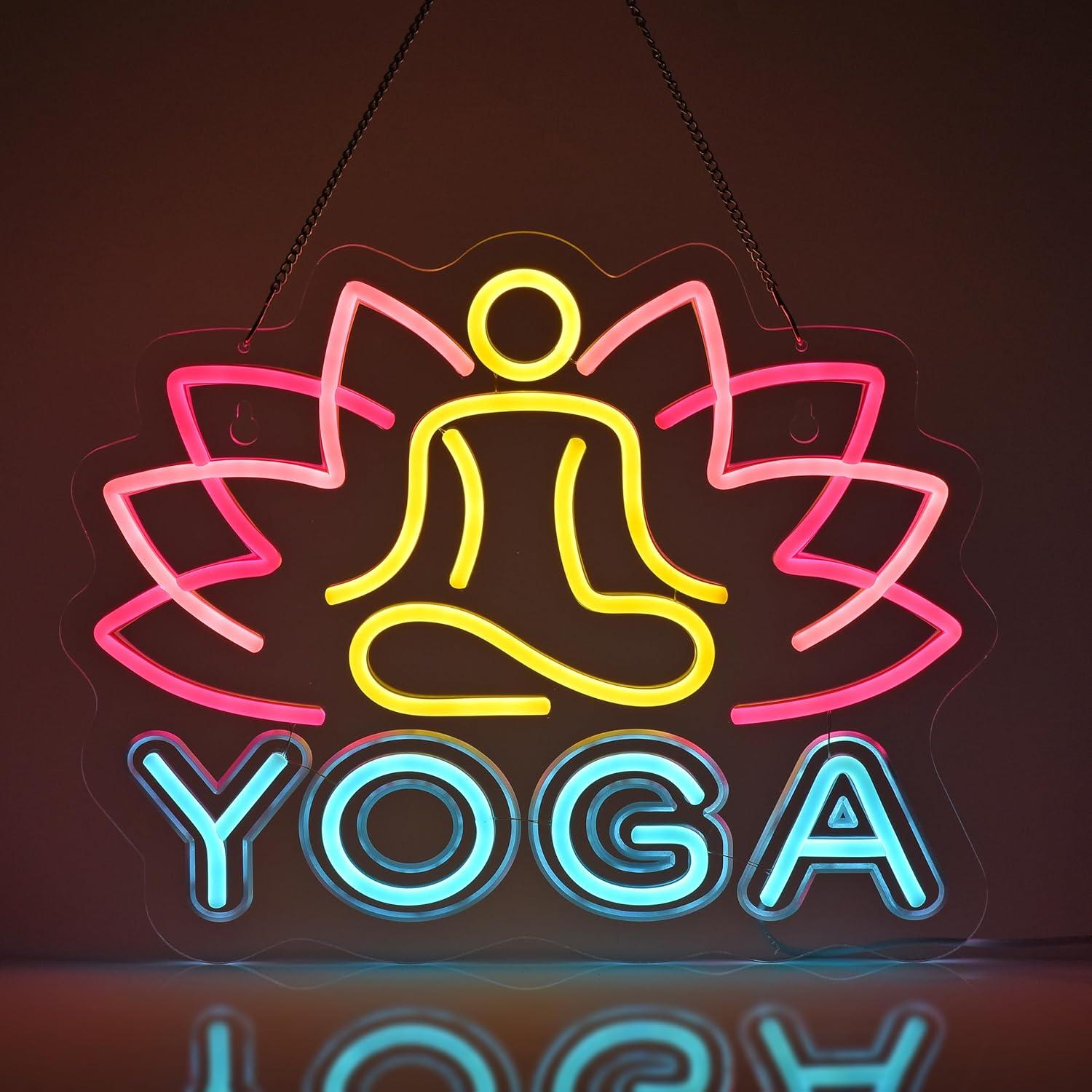 Zen Yoga Fitness - ヨガネオンサイン ネオンライト 壁掛けアート装飾 ホームビジネス ヨガスタジオ フィットネスクラブ