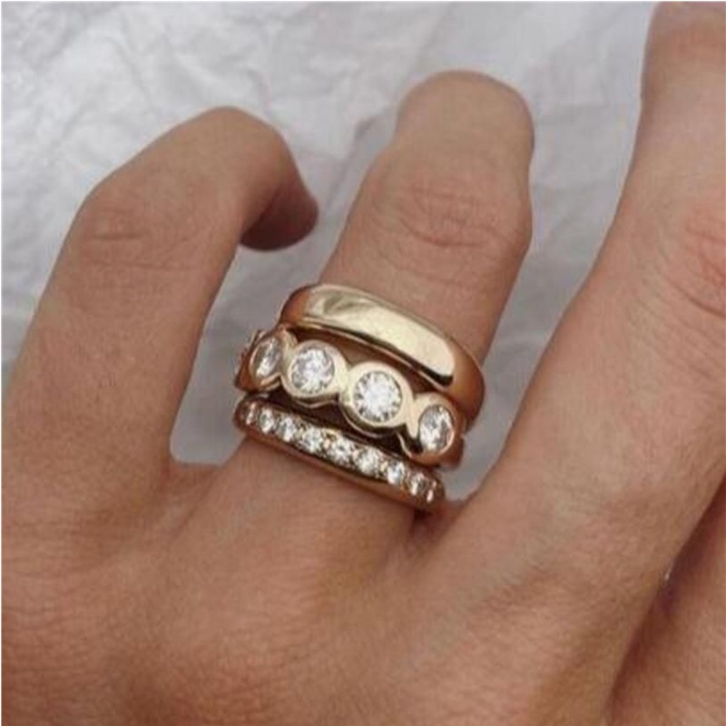 Gymnastics Rings - オルツーン-女性のための幾何学的な象眼細工のジルコンリング,3ピース,パーティーアクセサリー,カスタムジュエリー,ファッション,新しい,2024