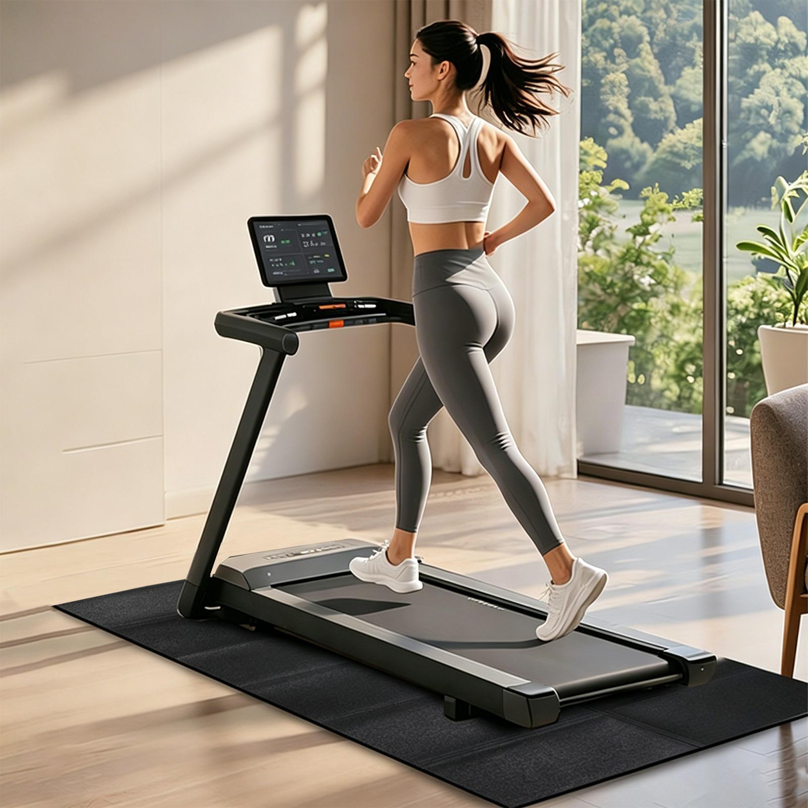 トレッドミルマット振動吸収ヘビーデューティトレッドミルフロア - Fitness Yoga Pilates のレビューと価格