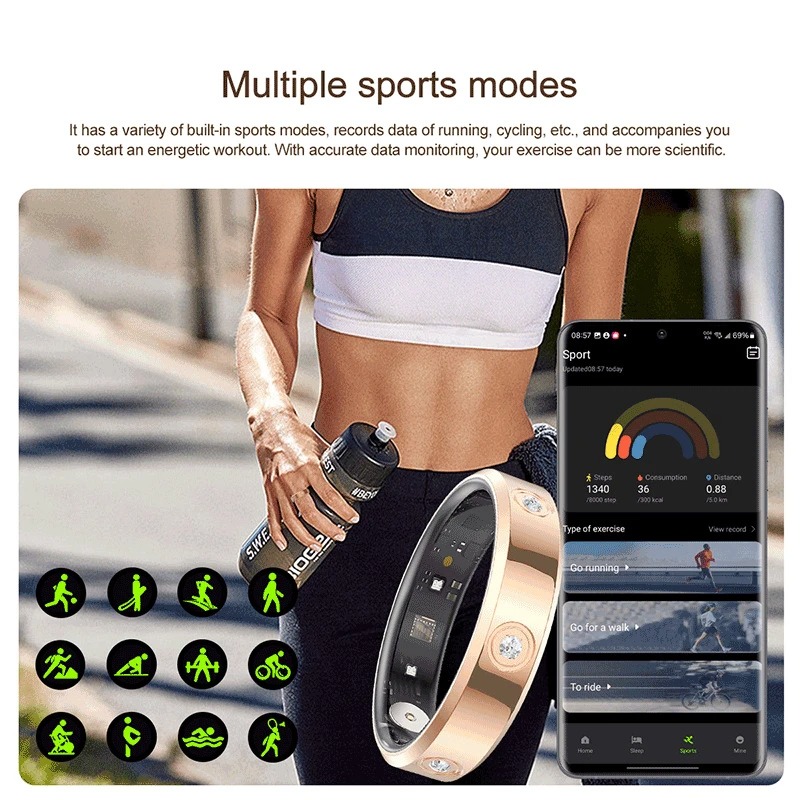 Xiaomi スマートリング女性男性超狭い心拍数健康ストレス - Gymnastics Rings のレビューと価格