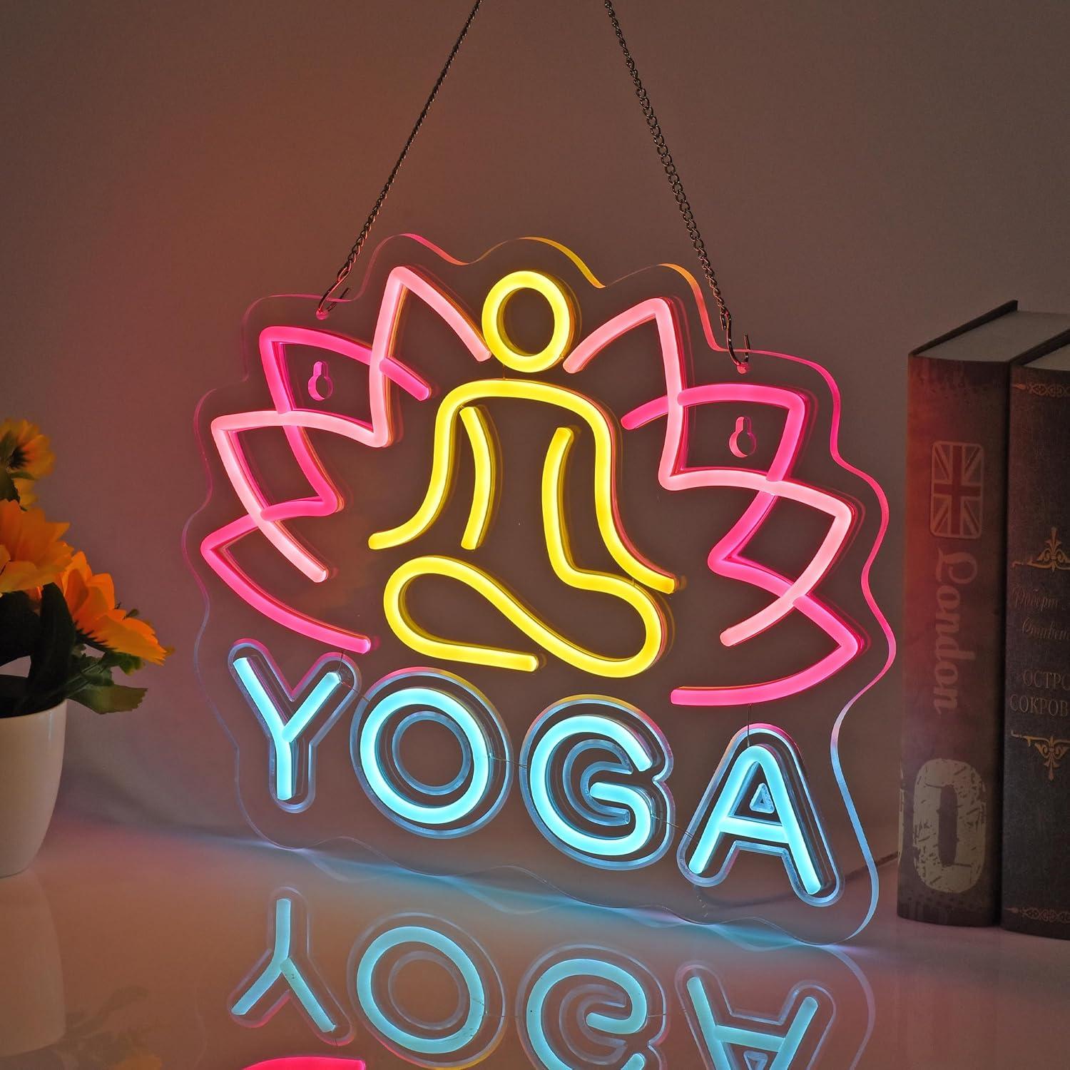 ヨガネオンサイン ネオンライト 壁掛けアート装飾 ホームビジ - Zen Yoga Fitness のレビューと価格