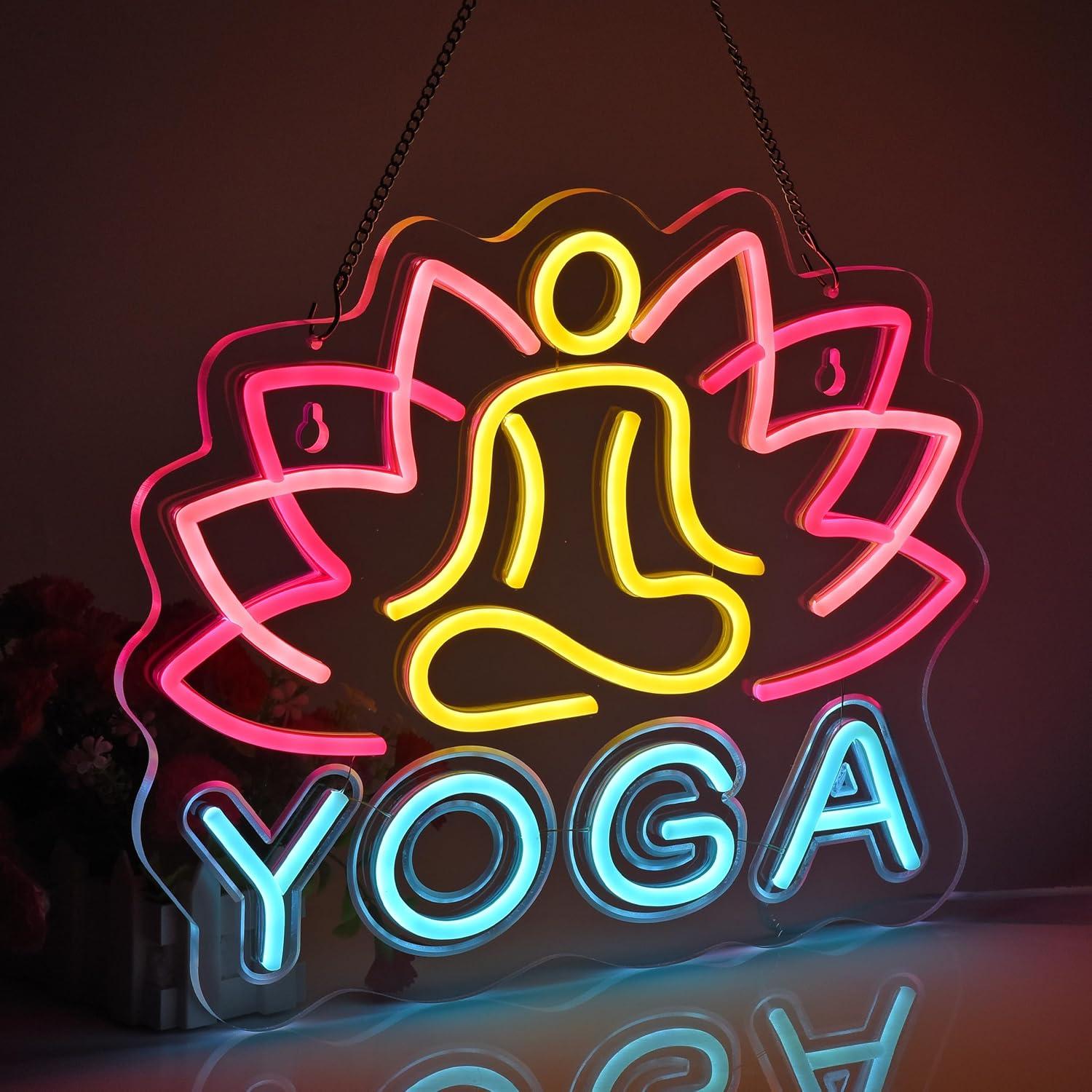 ヨガネオンサイン ネオンライト 壁掛けアート装飾 ホームビジ - Zen Yoga Fitness のレビューと価格