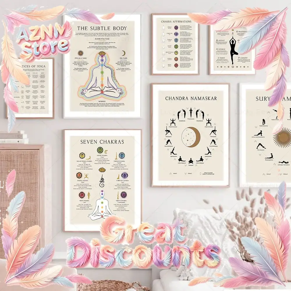 (2Dキャンバス絵画) ヨガ太陽礼拝フィットネス禅ウォールア - Zen Yoga Fitness のレビューと価格