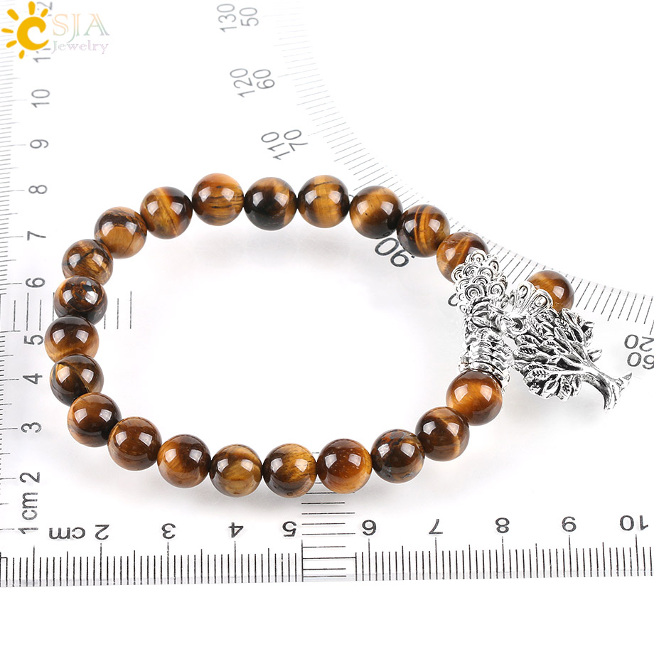 Ccsja-男性用ジュエリー,タイガーアイ,ラッキーチャーム - Yoga Fitness Tracker のレビューと価格