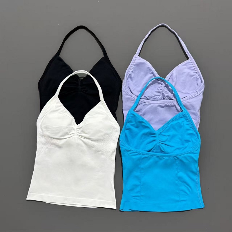 ジムスポーツトップス女性シームレスヨガタンク取り外し可能なパ - Yoga Mat For Fitness のレビューと価格